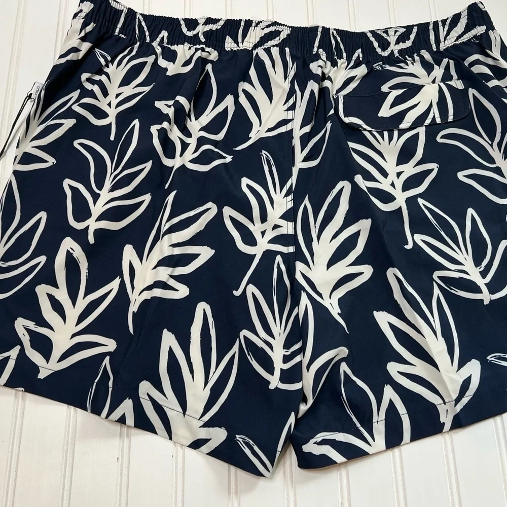 ONIA Calder Swim Short Men Trunks 6 In Chambray Leaves XXL NEW 445